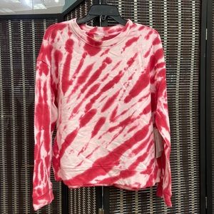 ZELLA Coastal Tie Dye Crewneck Sweatshirt XS Womens Pullover Pink Paradise